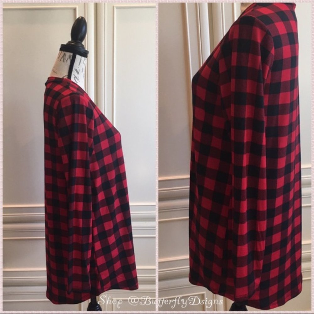 BOGOFREE Butter Soft Buffalo Check Long Sleeve Top - Picture 8 of 16